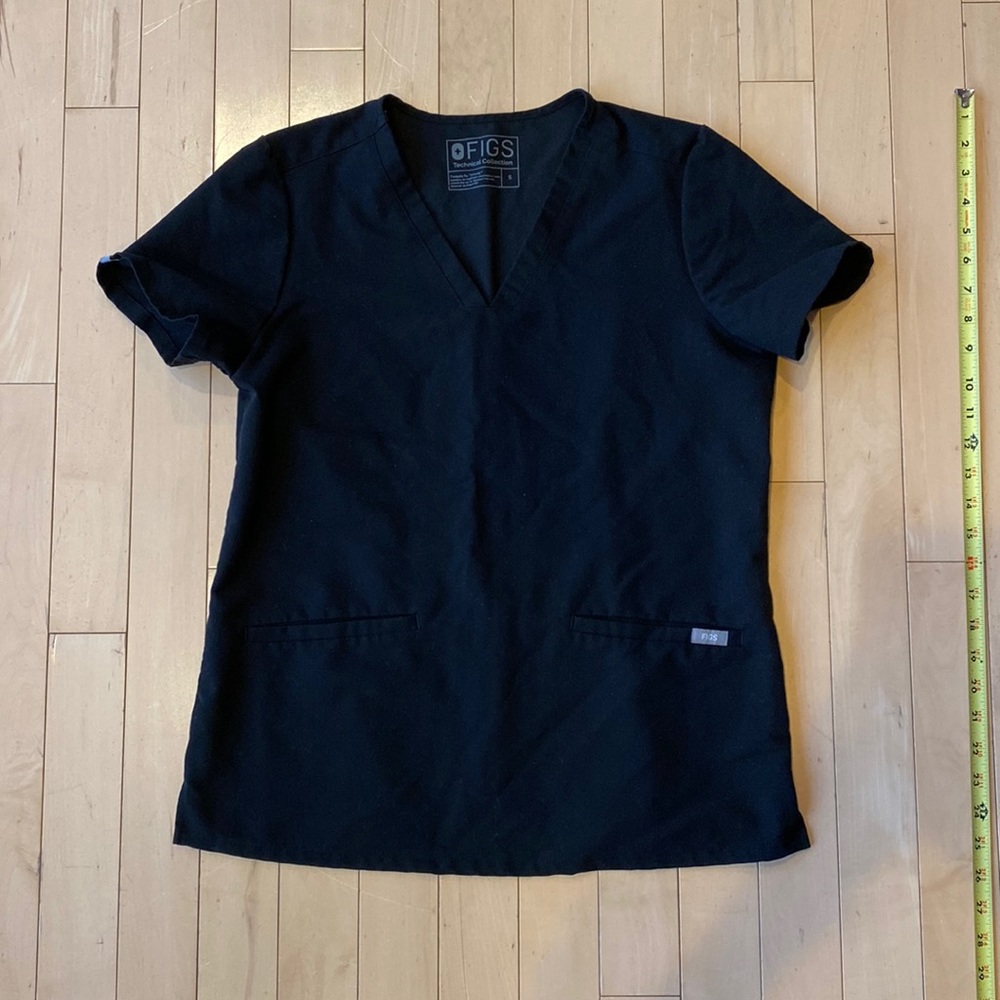Figs Scrubs Black Top